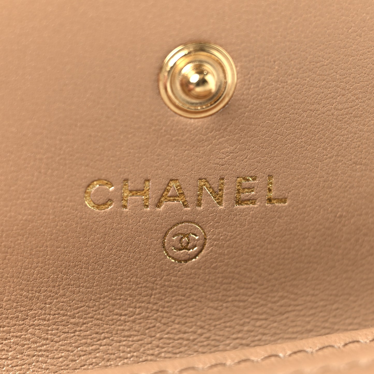 Lambskin Quilted Chanel 19 Flap Card Holder Brown Brown