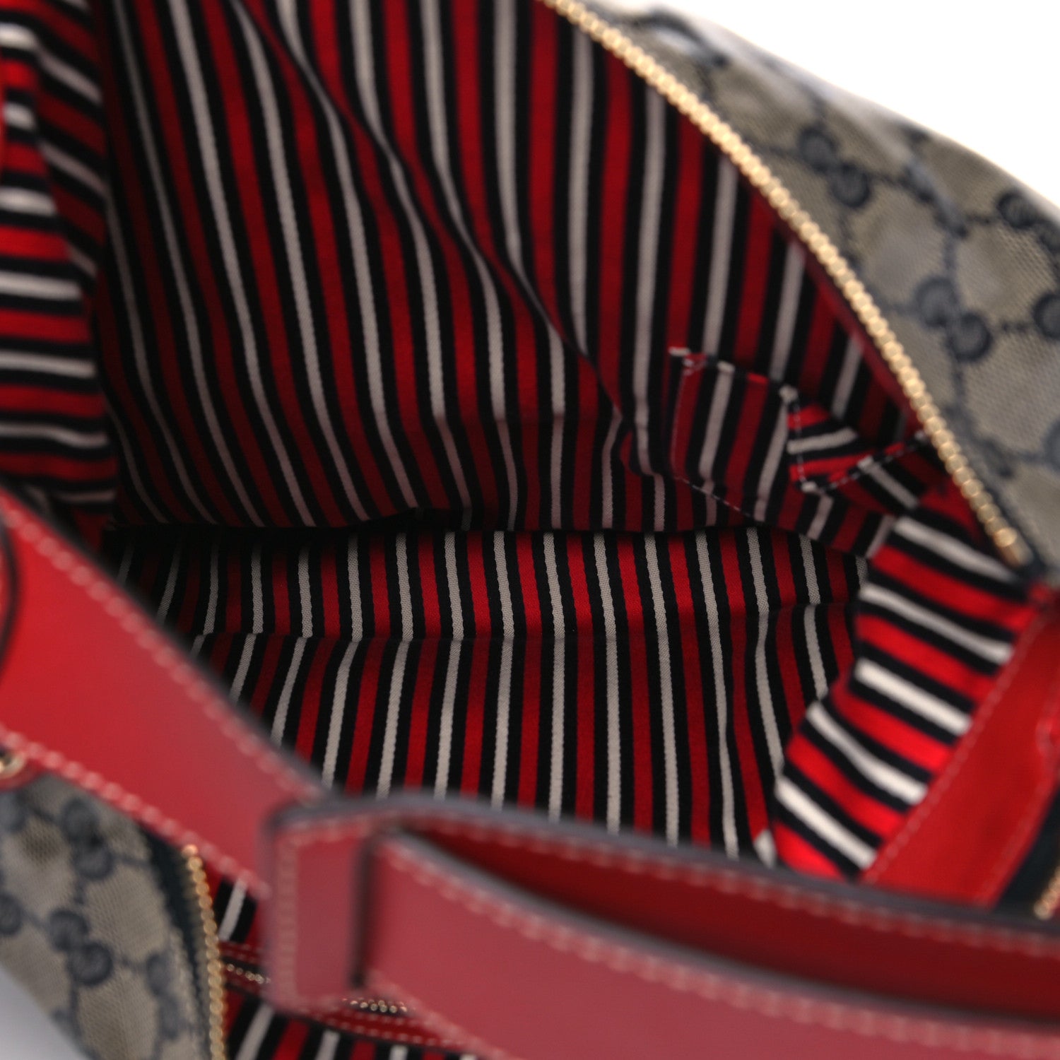 Gucci Crystal Monogram Voyager Hobo Navy Red 4 of 8