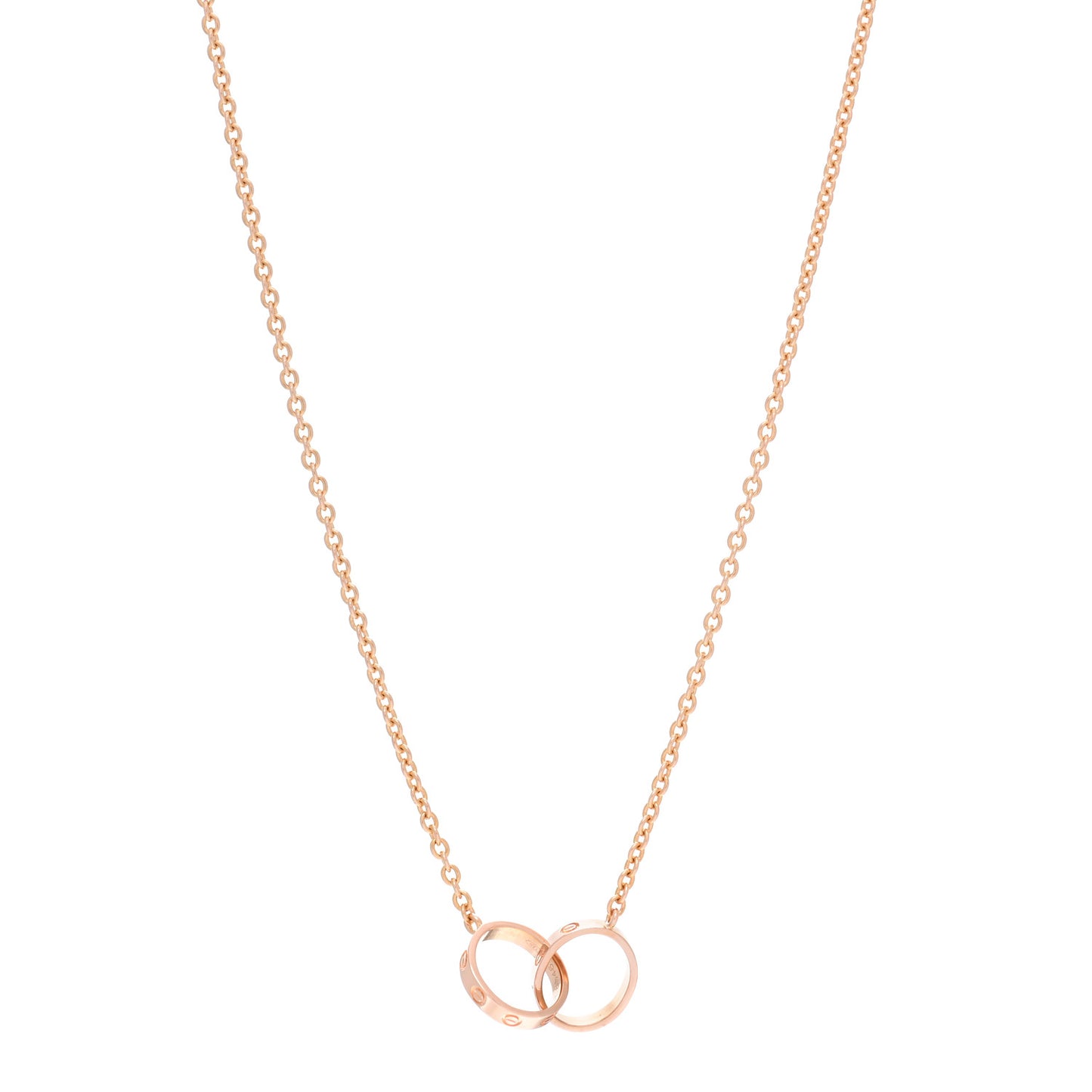 18K Pink Gold Interlocking LOVE Necklace