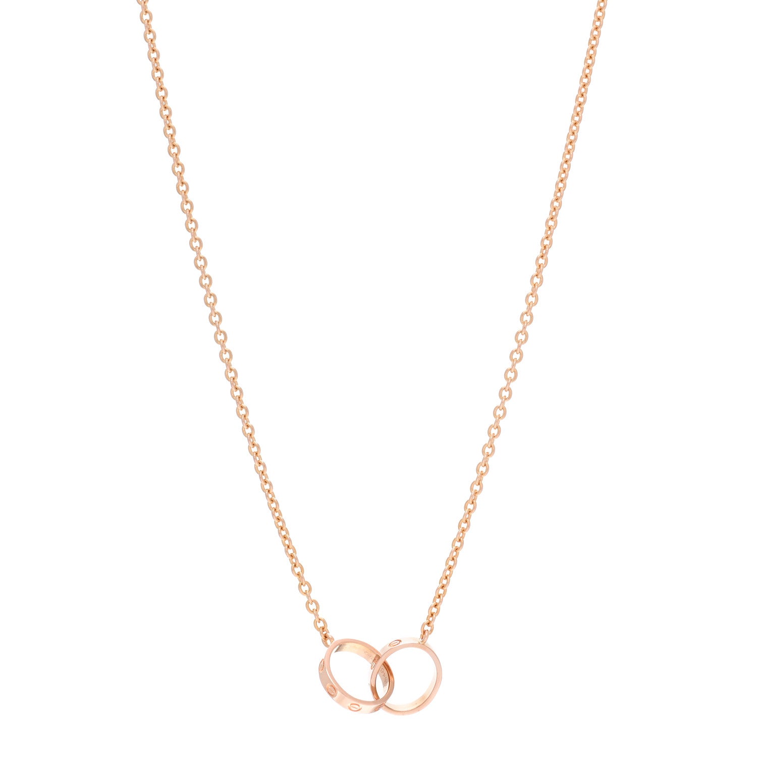 Cartier 18K Pink Gold Interlocking LOVE Necklace 1 of 8