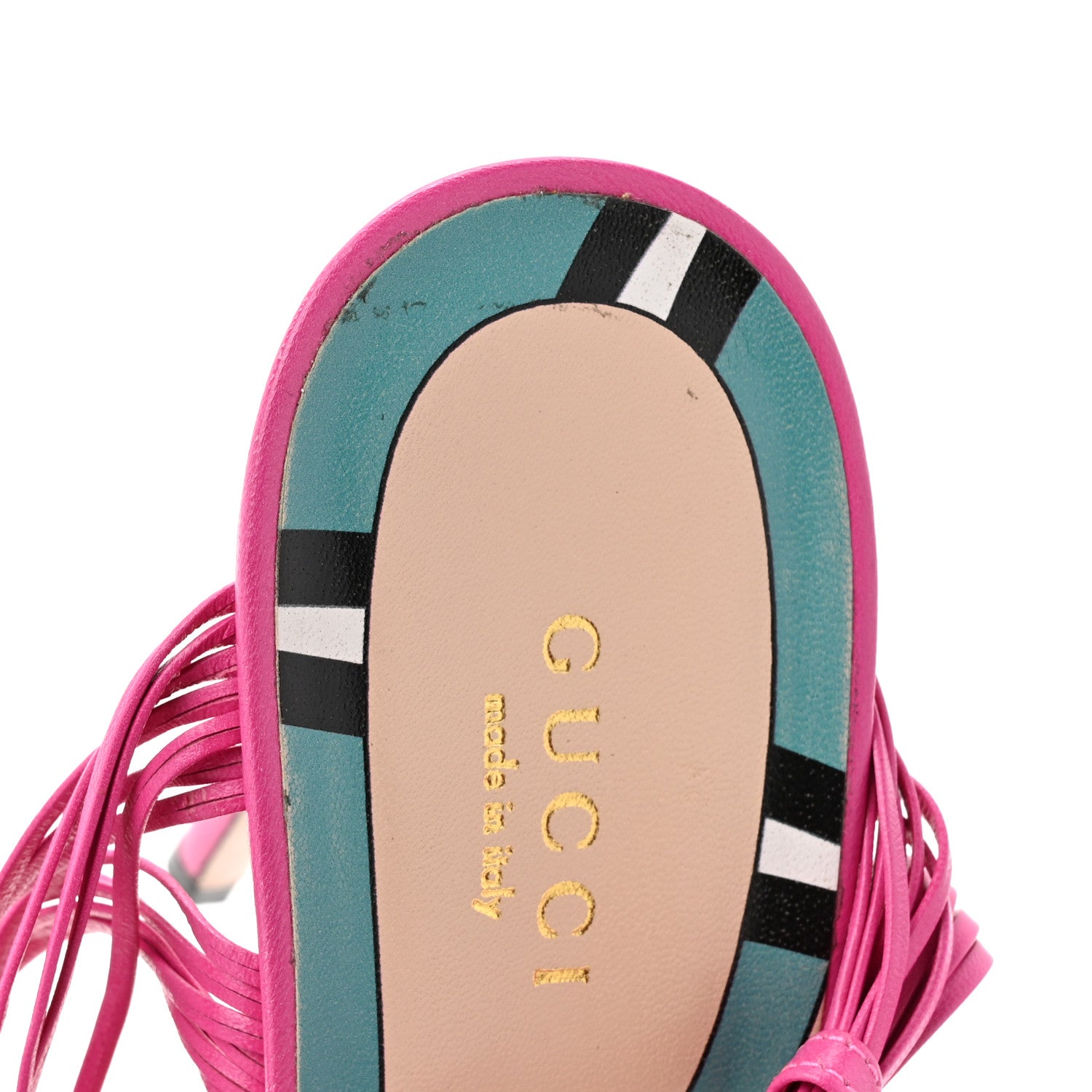 Gucci Malaga Kid Knotted Allie Sandals 40 Classic Fuxia 8 of 11