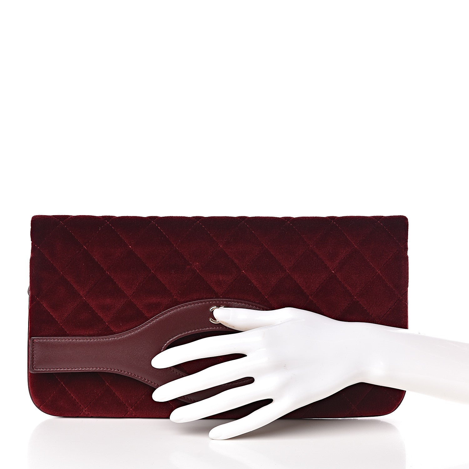 Chanel Velvet Lambskin Large 31 Pouch Burgundy 2 of 7