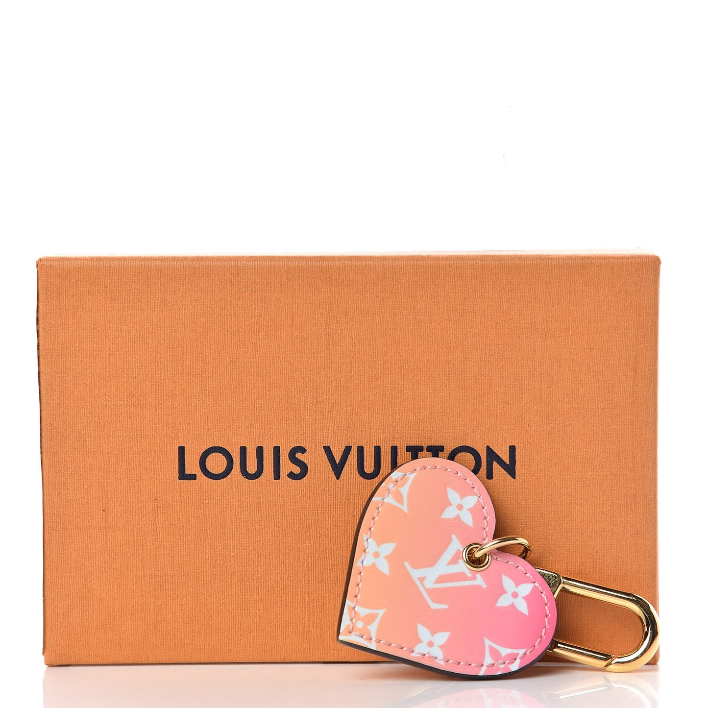 Vernis Degrade Love Lock Heart Key Holder Bag Charm Pink White