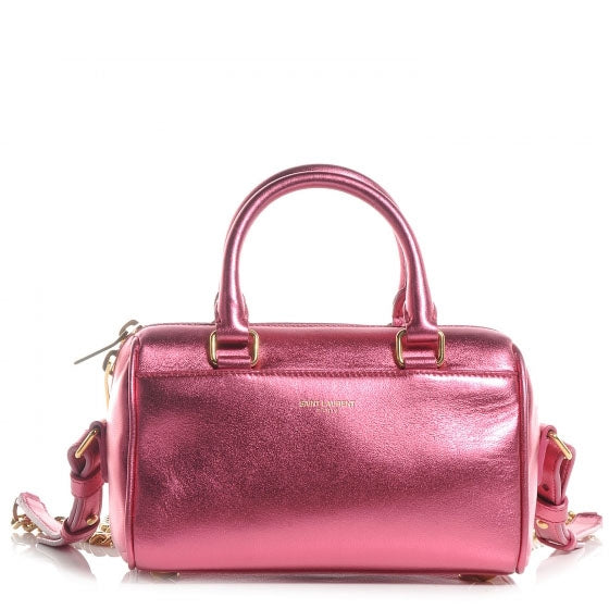 Metallic Leather Classic Duffle Toy Pink