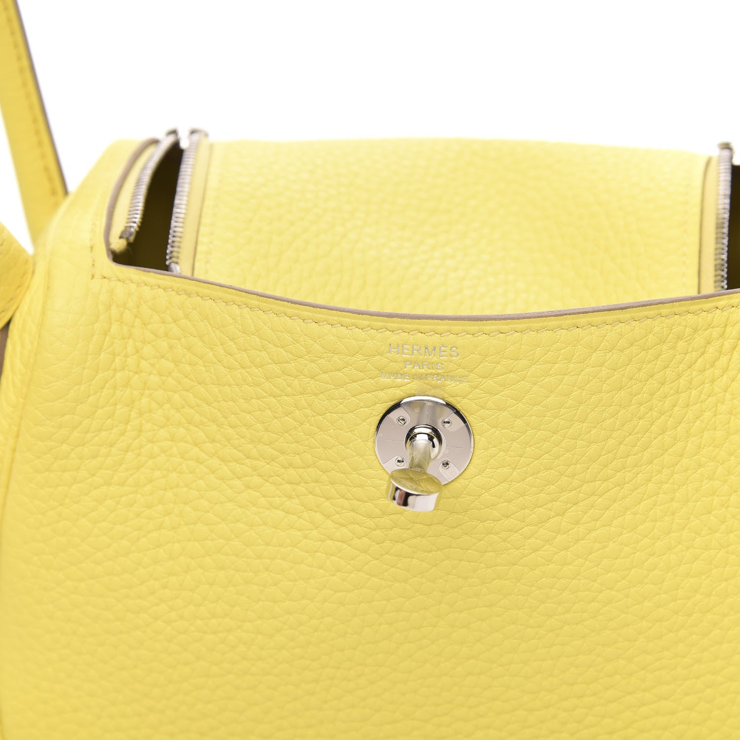 Hermes Taurillon Clemence Mini Lindy 20 Lime 6 of 9