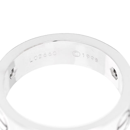 Cartier 18K White Gold 3 Diamond 5.5mm LOVE Ring 58 8.5 5 of 6