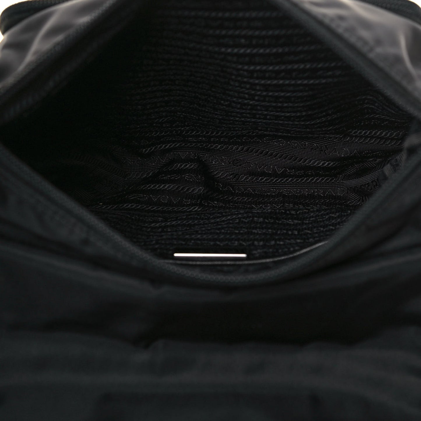 Tessuto Nylon Single Buckle Messenger Bag Black