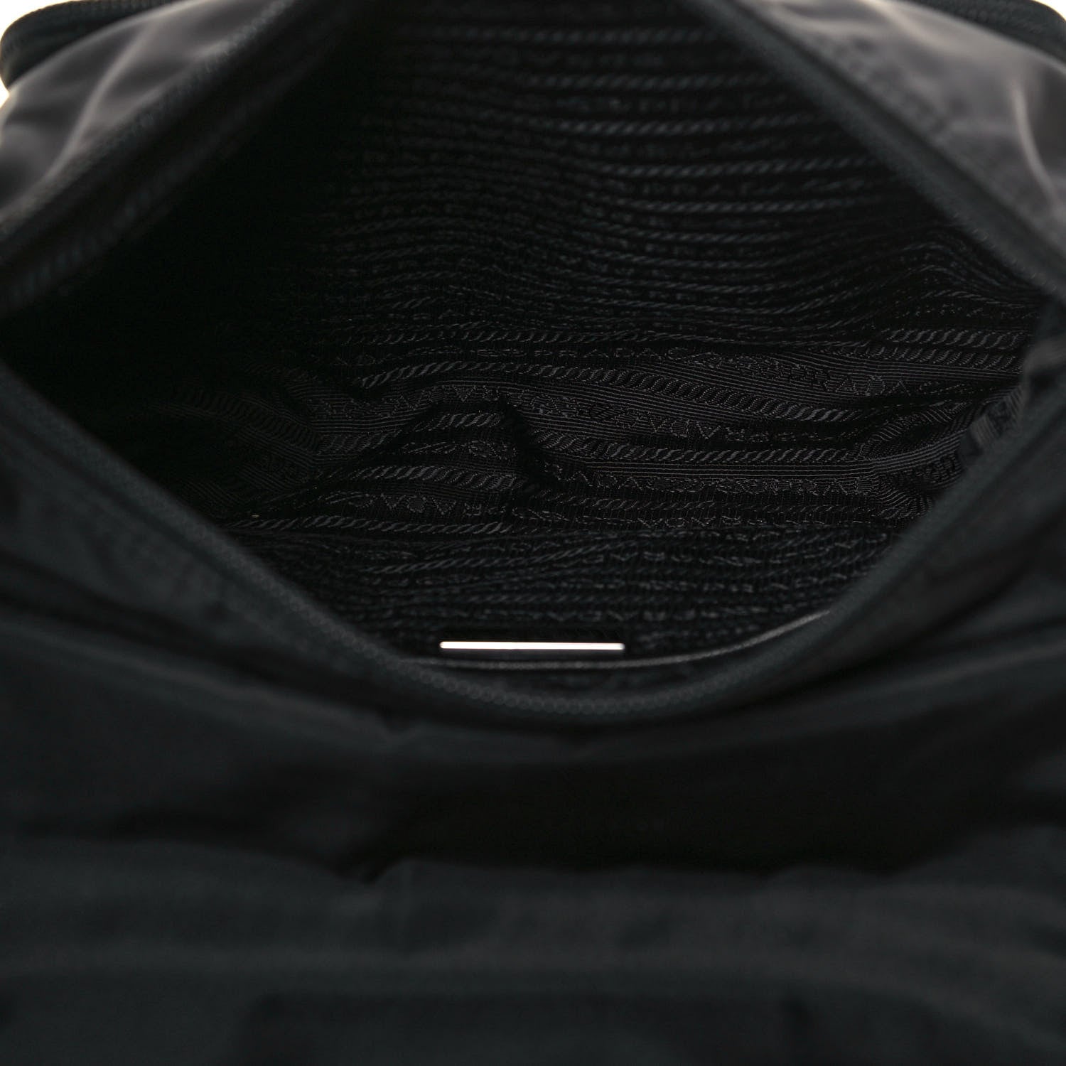 Prada Tessuto Nylon Single Buckle Messenger Bag Black 5 of 12