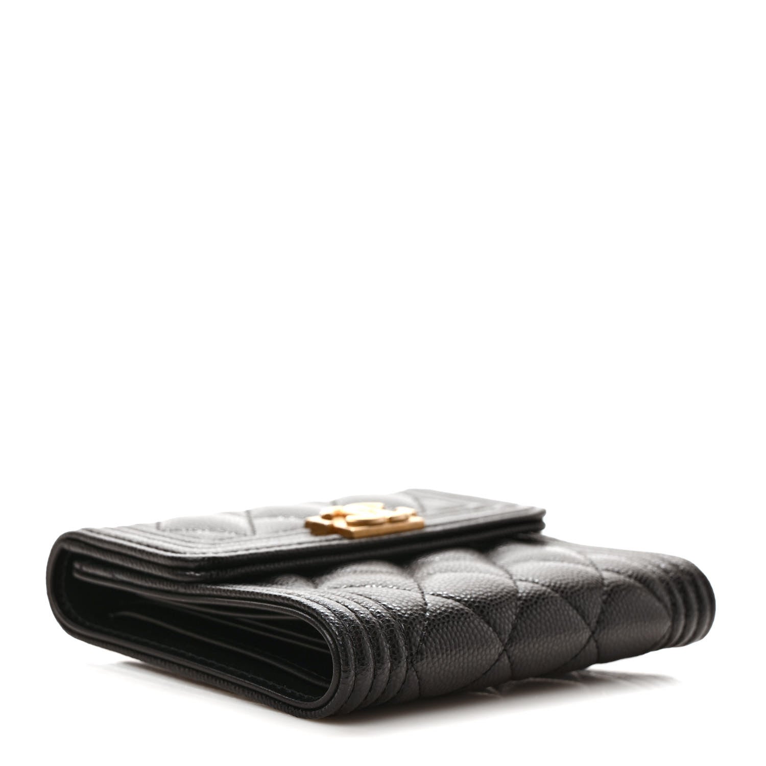 Chanel Caviar Quilted Compact Boy Wallet Black 4 of 6