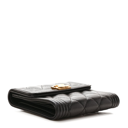 Chanel Caviar Quilted Compact Boy Wallet Black 4 of 6