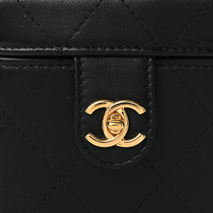 Chanel Lambskin Quilted Vanity Clutch With Chain Black 8 of 14