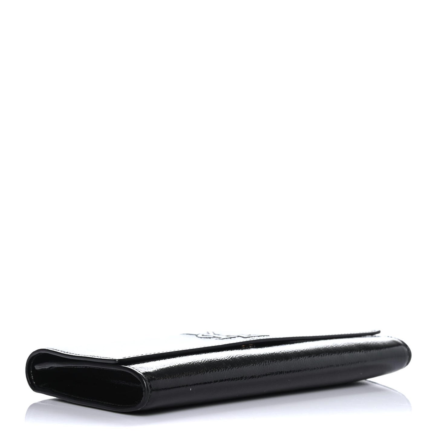 Textured Patent Monogram Small Belle De Jour Clutch Black