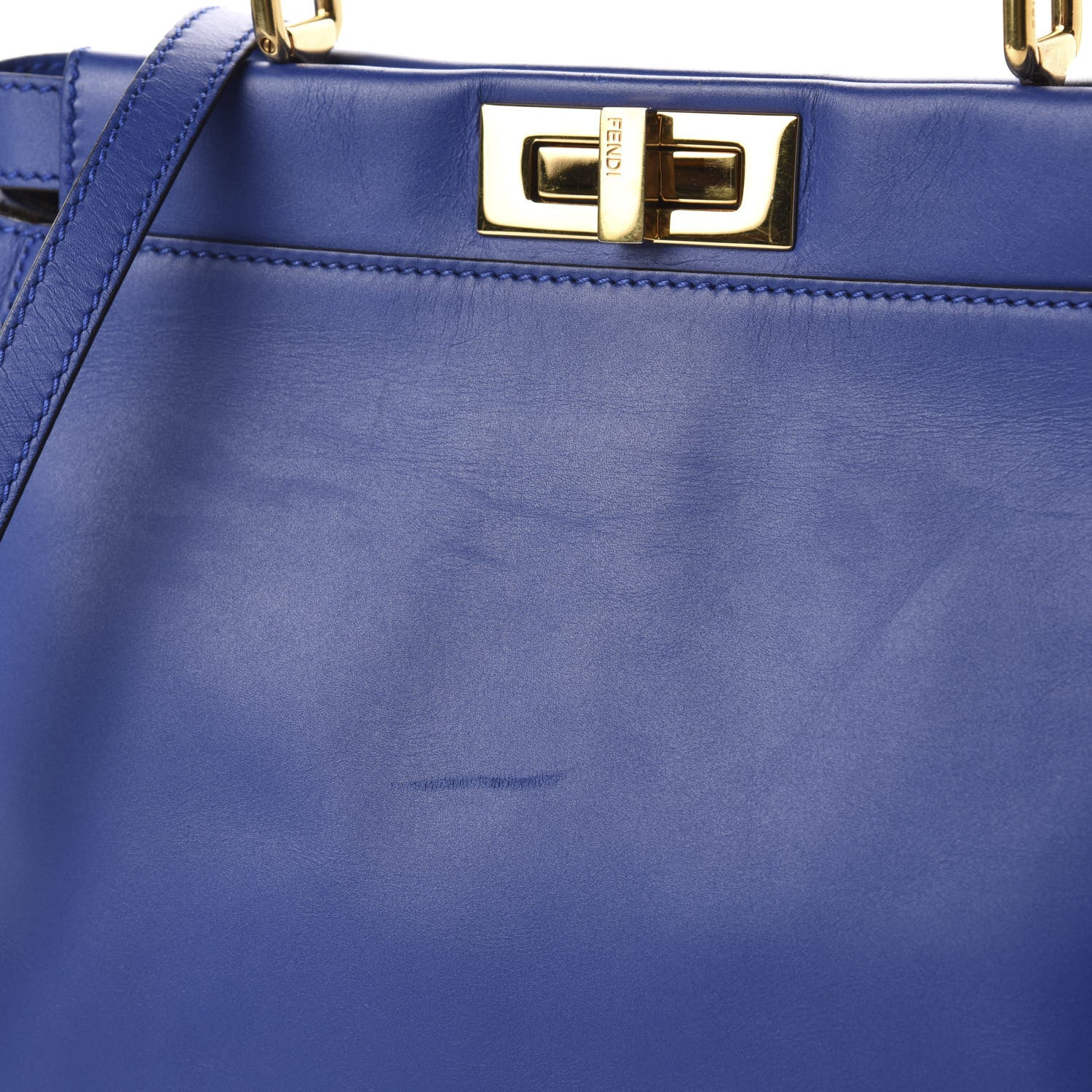 Fendi Vitello Morgan Fabric Jacquard Pequin Medium Peekaboo Iconic Satchel Blue Neon Tobacco 16 of 17
