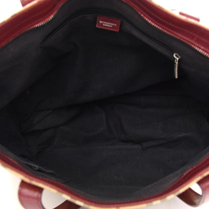 Burberry Haymarket Check Tote Red 4 of 13