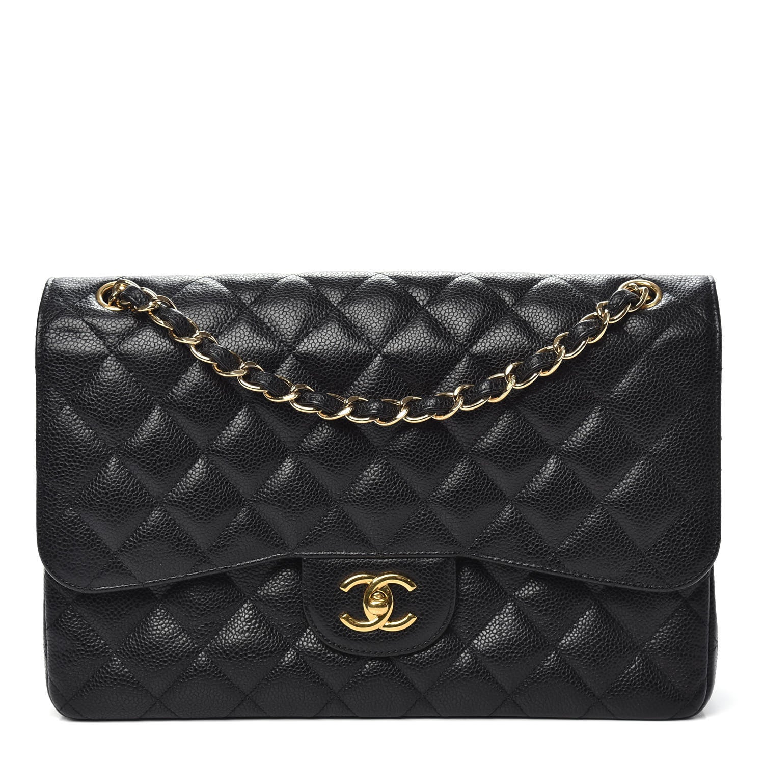 Chanel Caviar Quilted Jumbo Double Flap Black 1 of 15