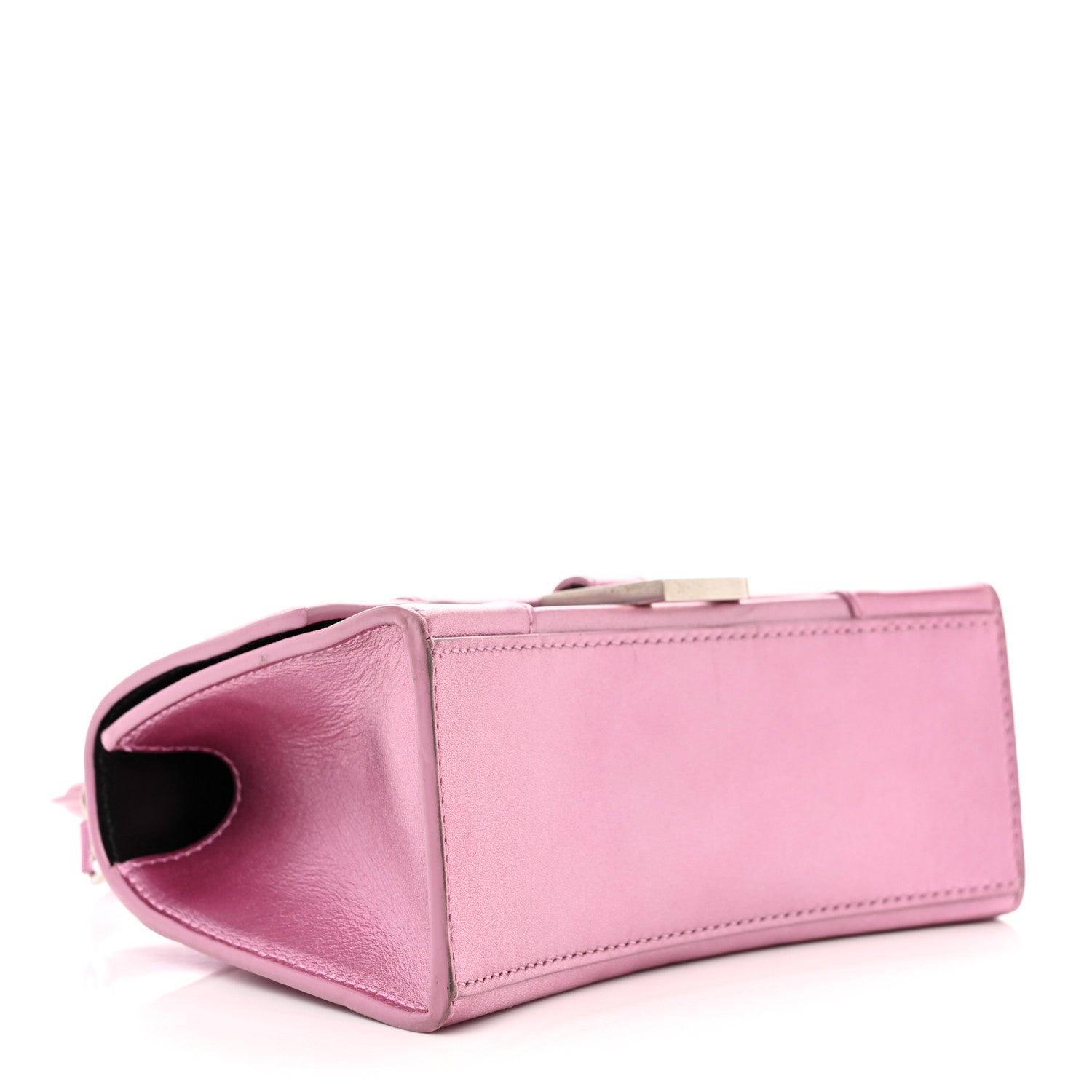 Balenciaga Metallic Shiny Calfskin Hourglass Top Handle Bag XS Pink 4 of 12