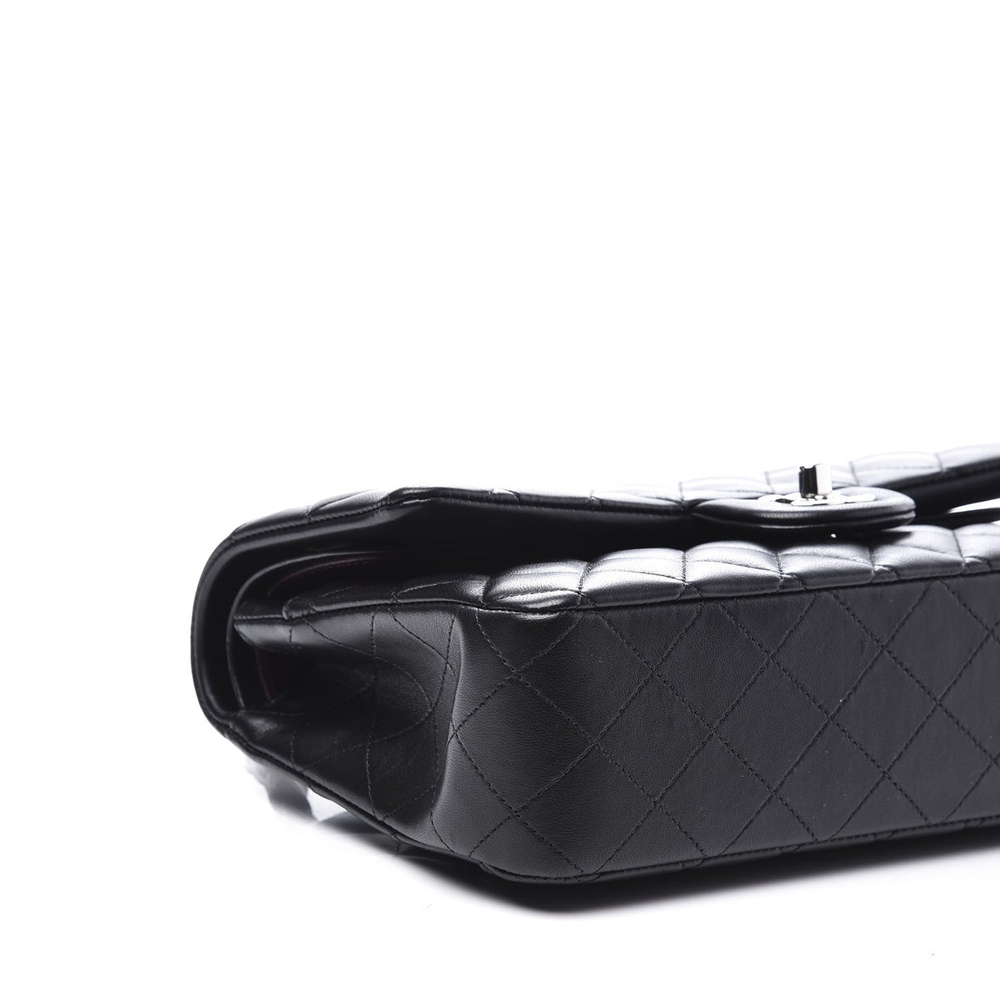 Lambskin Quilted Medium Double Flap Black