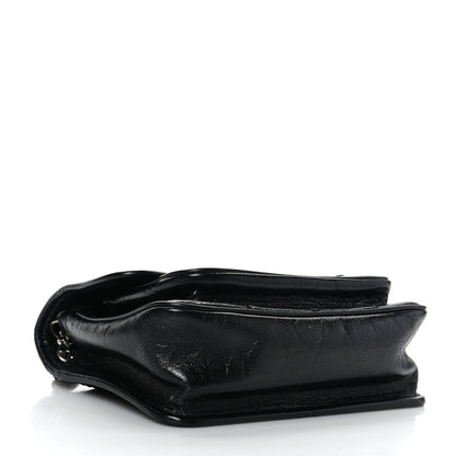 Saint Laurent Crinkled Lambskin Matelasse Monogram Baby Niki Chain Satchel Black 4 of 9