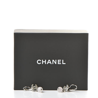 Chanel Resin Crystal CC Drop Earrings Silver 5 of 5
