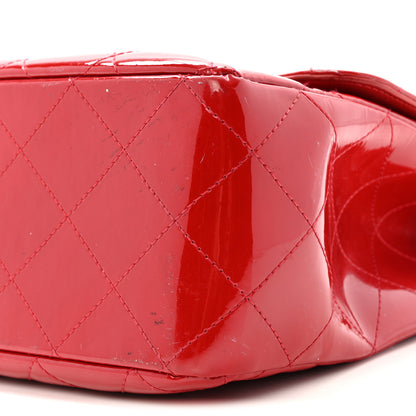 Chanel Patent Quilted Jumbo Single Flap Red 10 of 14