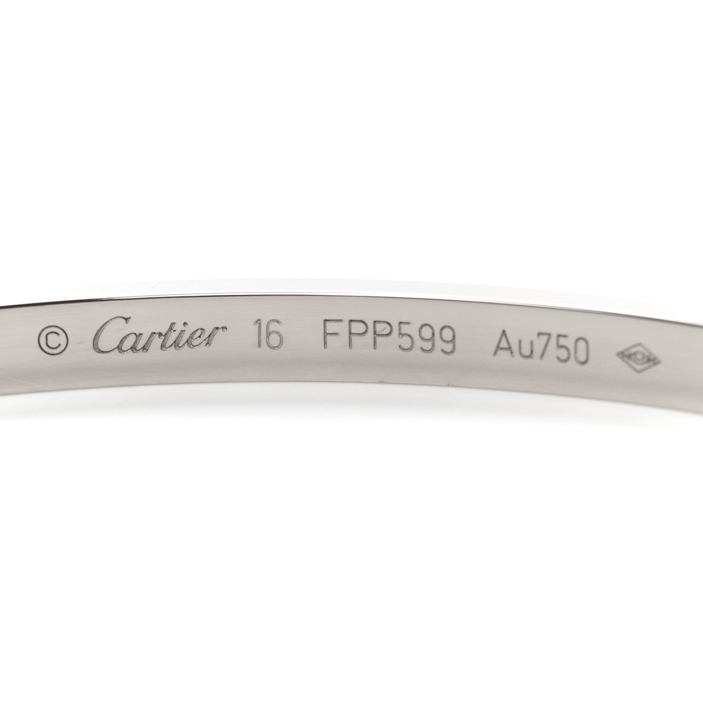 18K White Gold Small LOVE Bracelet 16