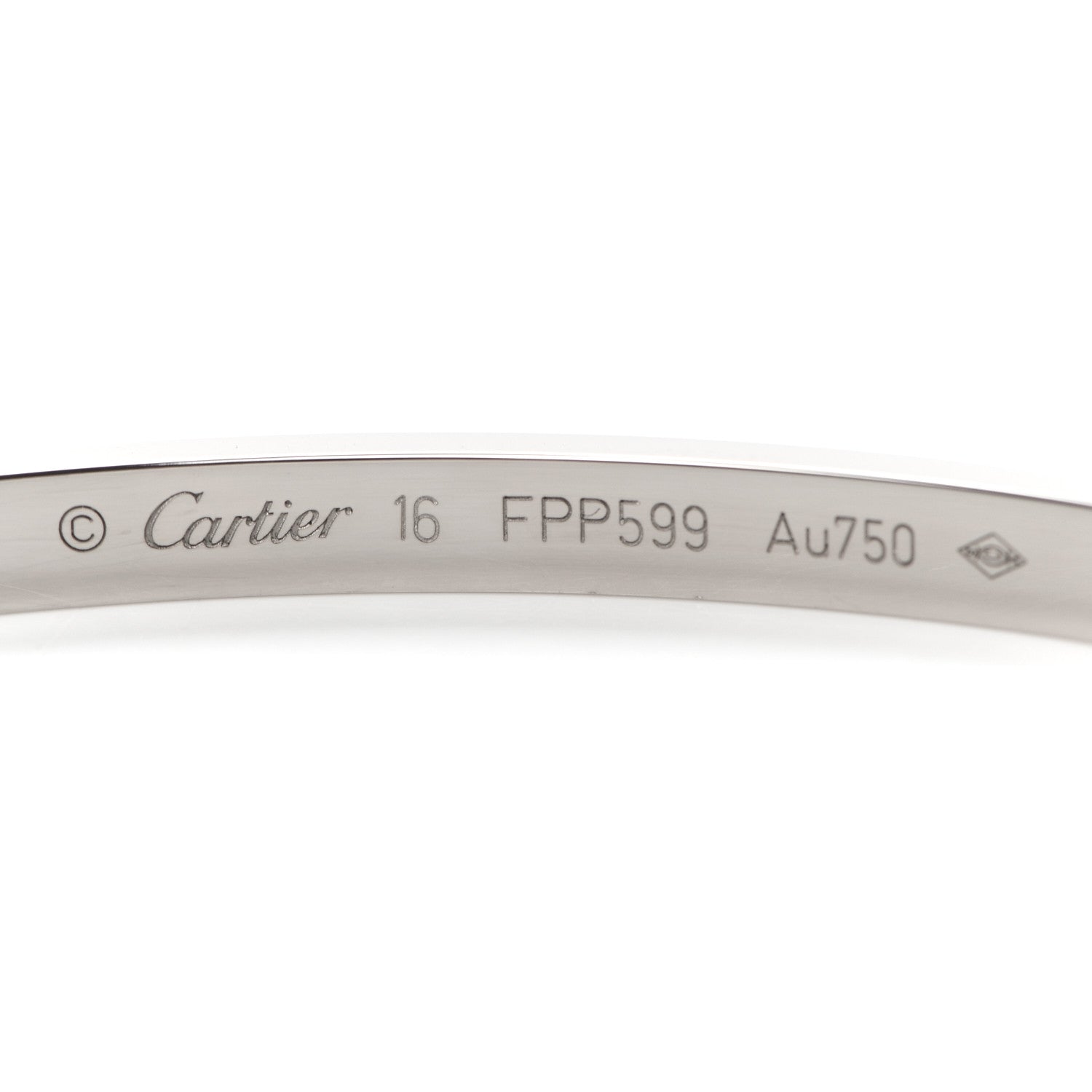Cartier 18K White Gold Small LOVE Bracelet 16 4 of 6