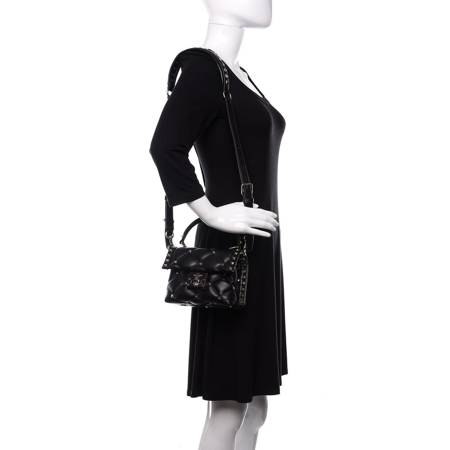 Nappa Mini Candystud Top Handle Bag Black
