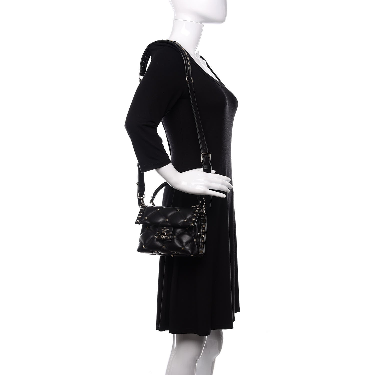 Valentino Garavani Nappa Mini Candystud Top Handle Bag Black 2 of 9