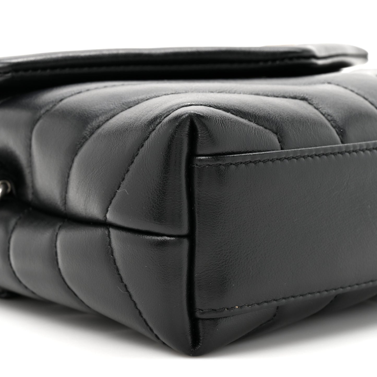 Calfskin Y Quilted Monogram Toy Loulou Crossbody Bag Black