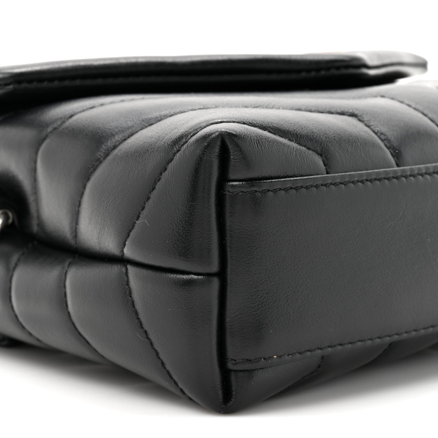 Saint Laurent Calfskin Y Quilted Monogram Toy Loulou Crossbody Bag Black 11 of 12
