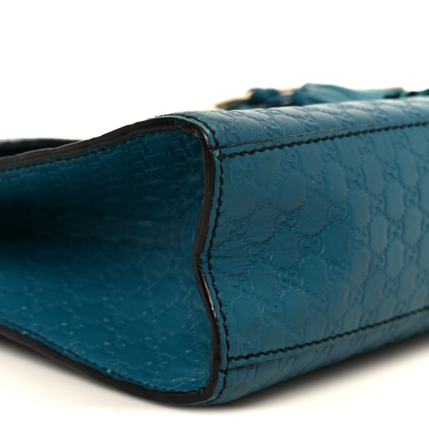Gucci Soft Microguccissima Medium Emily Chain Shoulder Bag Deep Cobalt 9 of 11