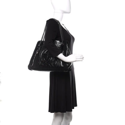 Gucci Patent Shearling Medium Soho Chain Shoulder Bag Black 2 of 11
