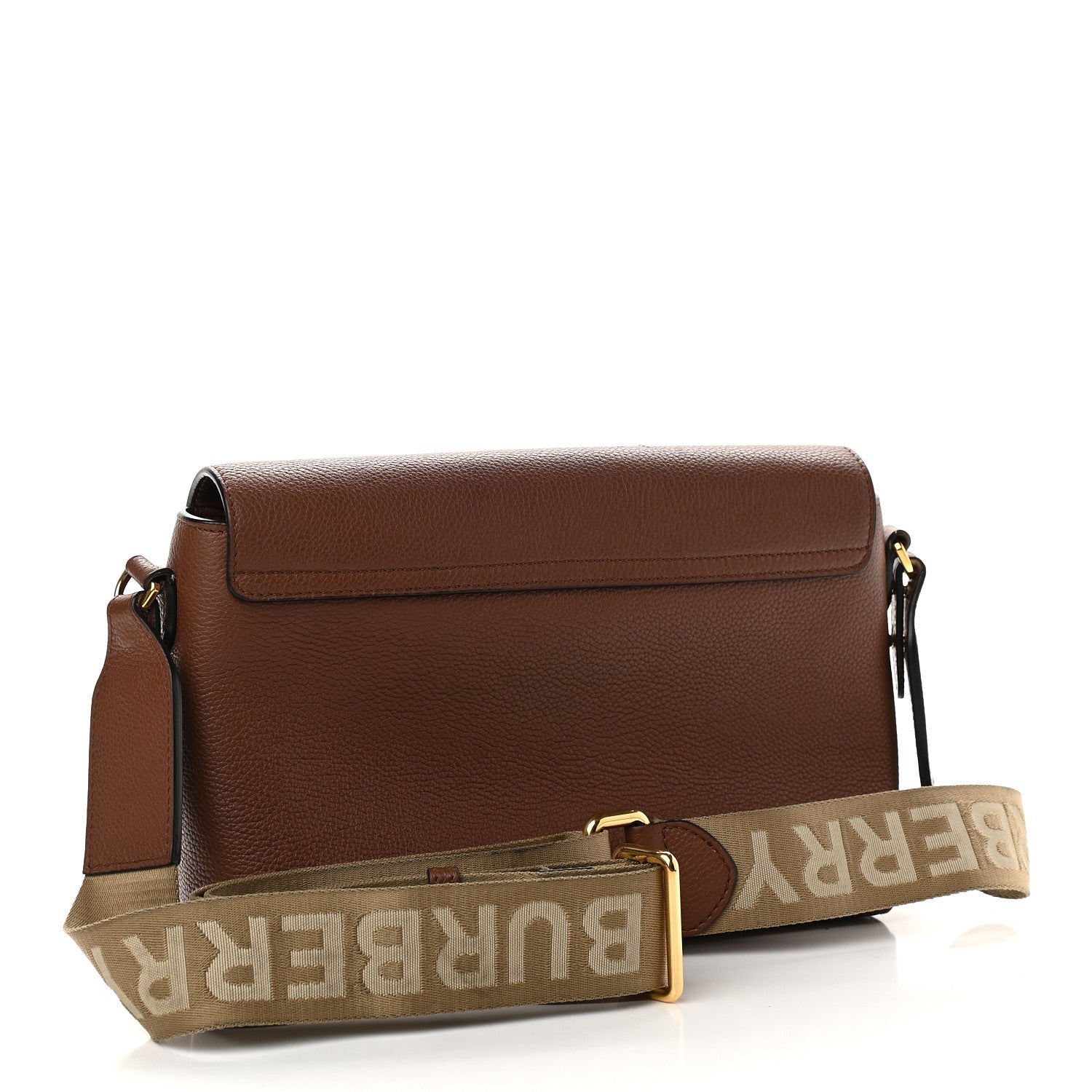 Burberry Calfskin Vintage Check Note Crossbody Bag Tan 3 of 13