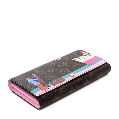 Louis Vuitton Monogram 2016 Christmas Animation Sarah Wallet Rose Ballerine 3 of 6
