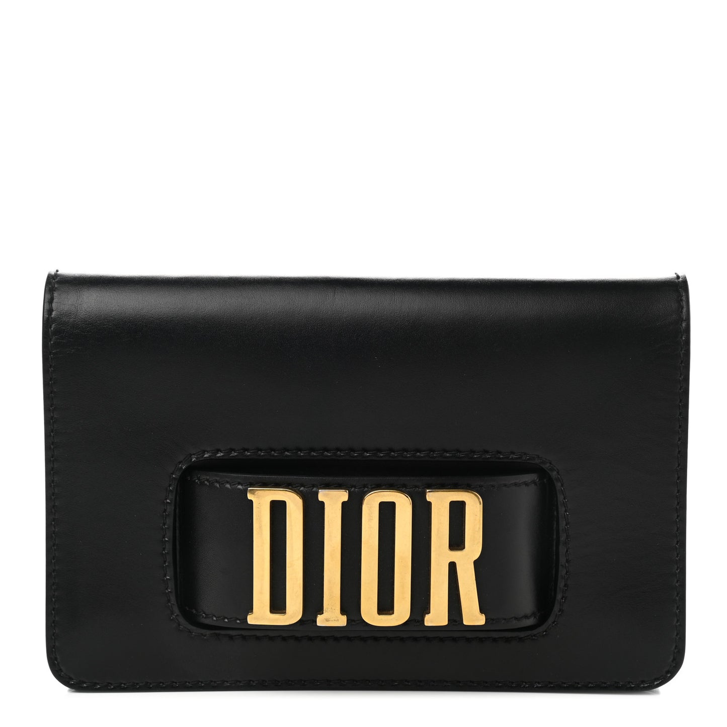 Smooth Calfskin Dio(r)evolution Flap Clutch Black