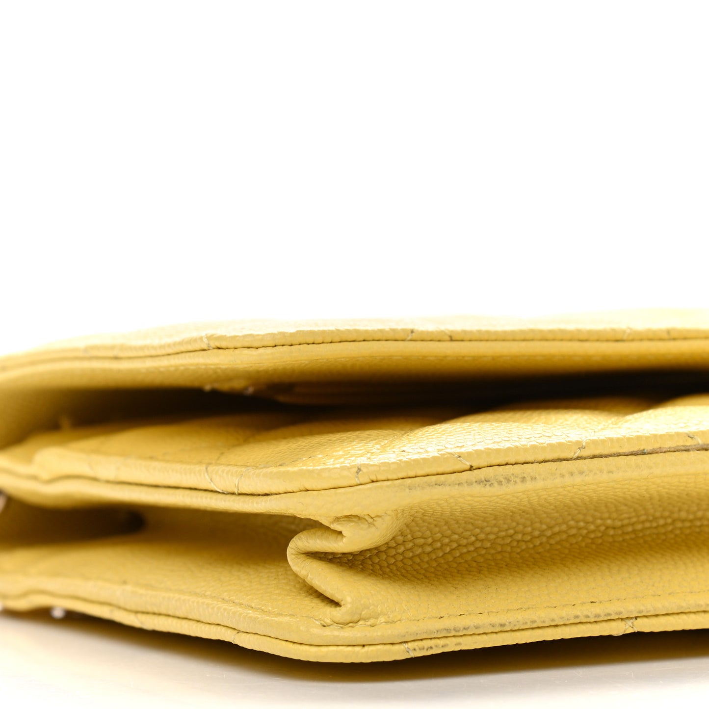 Caviar Quilted Wallet on Chain WOC Yellow