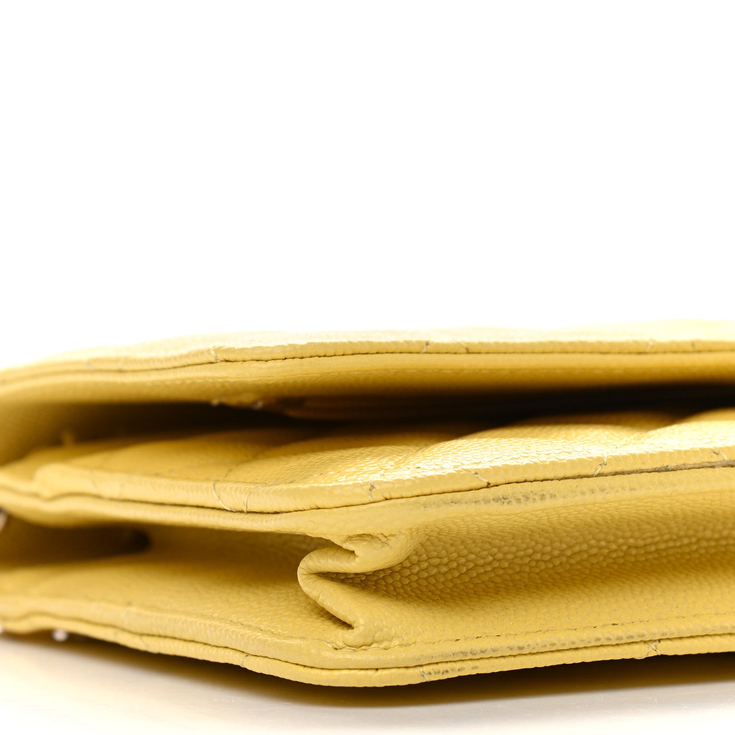 Chanel Caviar Quilted Wallet on Chain WOC Yellow 8 of 11
