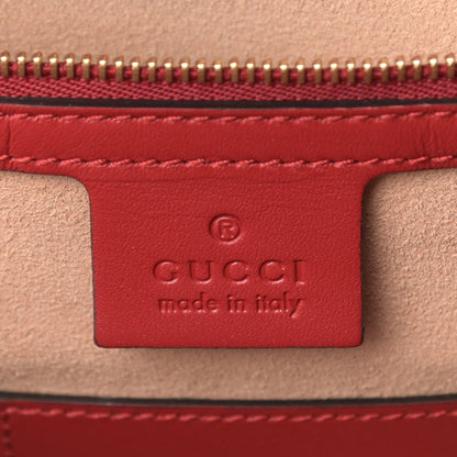 Gucci GG Supreme Monogram Kingsnake Heart Embroidered Small Boston Red 6 of 11