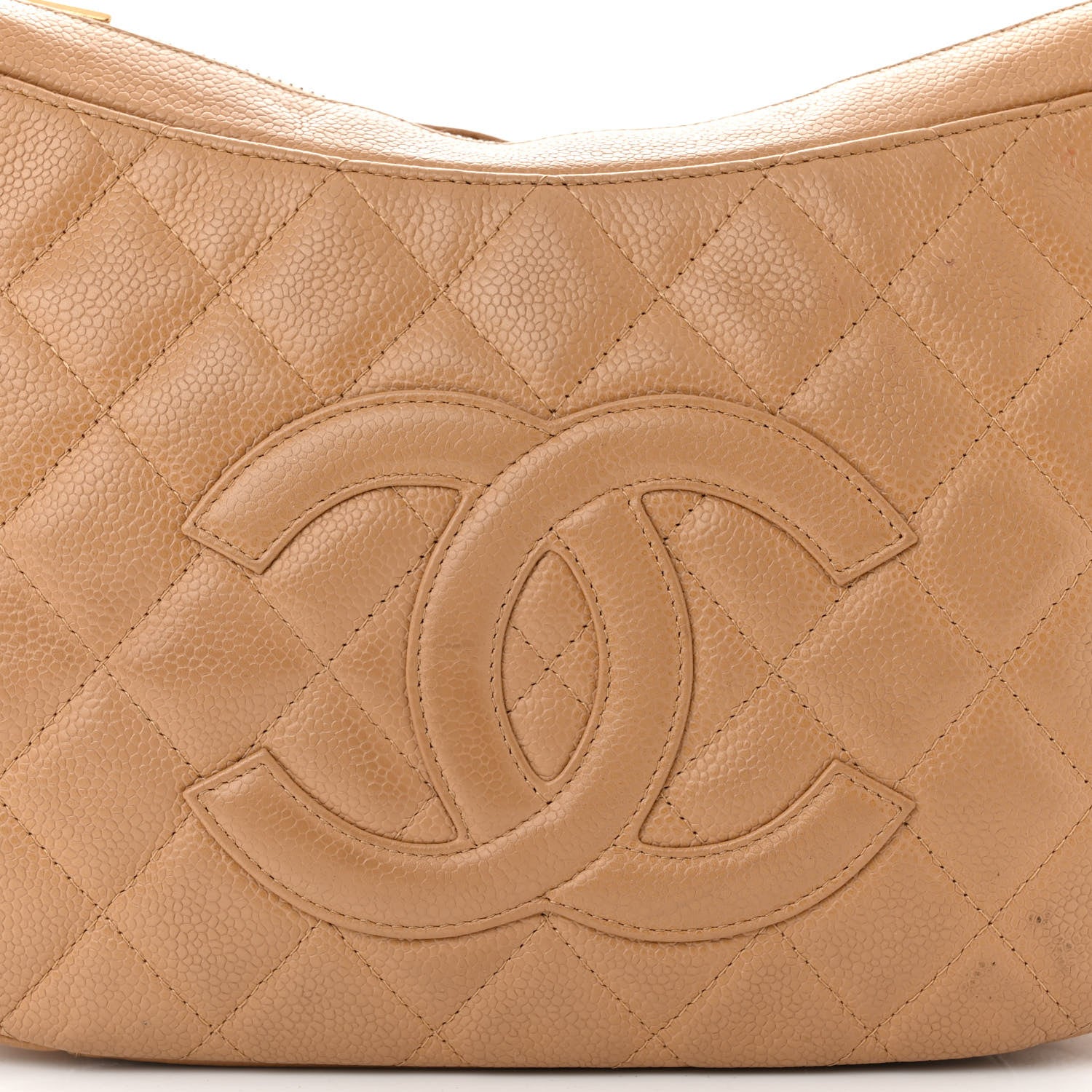 Chanel Caviar Quilted Timeless CC Shoulder Bag Beige 8 of 13