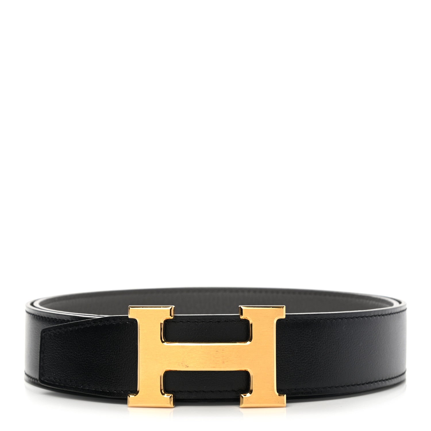 Hermes Box Togo 32mm H Belt 95 Black Etain 1 of 6