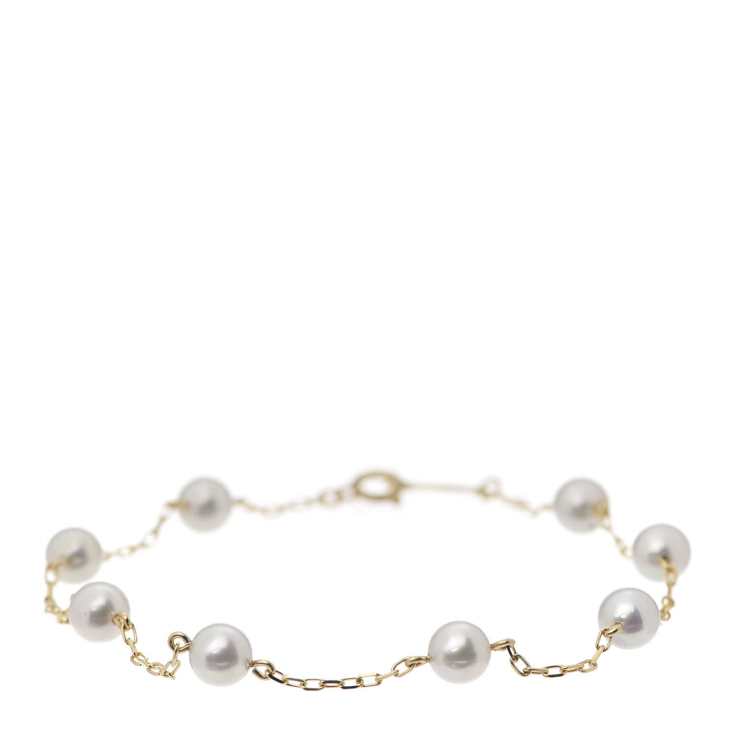 18K Yellow Gold Akoya Pearl 5mm Station Bracelet
