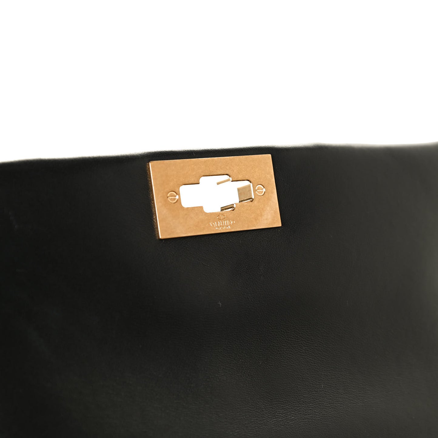 Nappa Large Roman Stud Shoulder Bag Black White