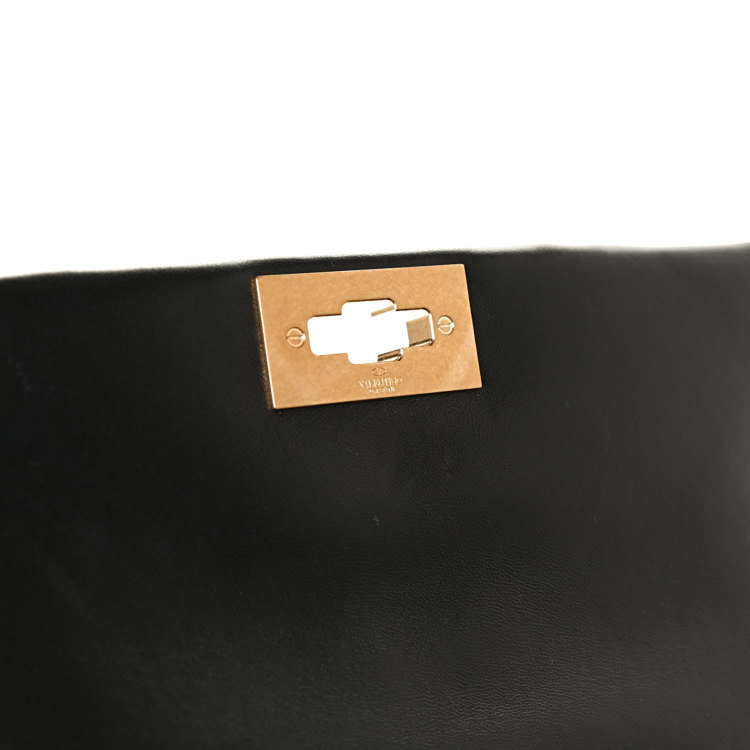 Valentino Garavani Nappa Large Roman Stud Shoulder Bag Black White 7 of 10