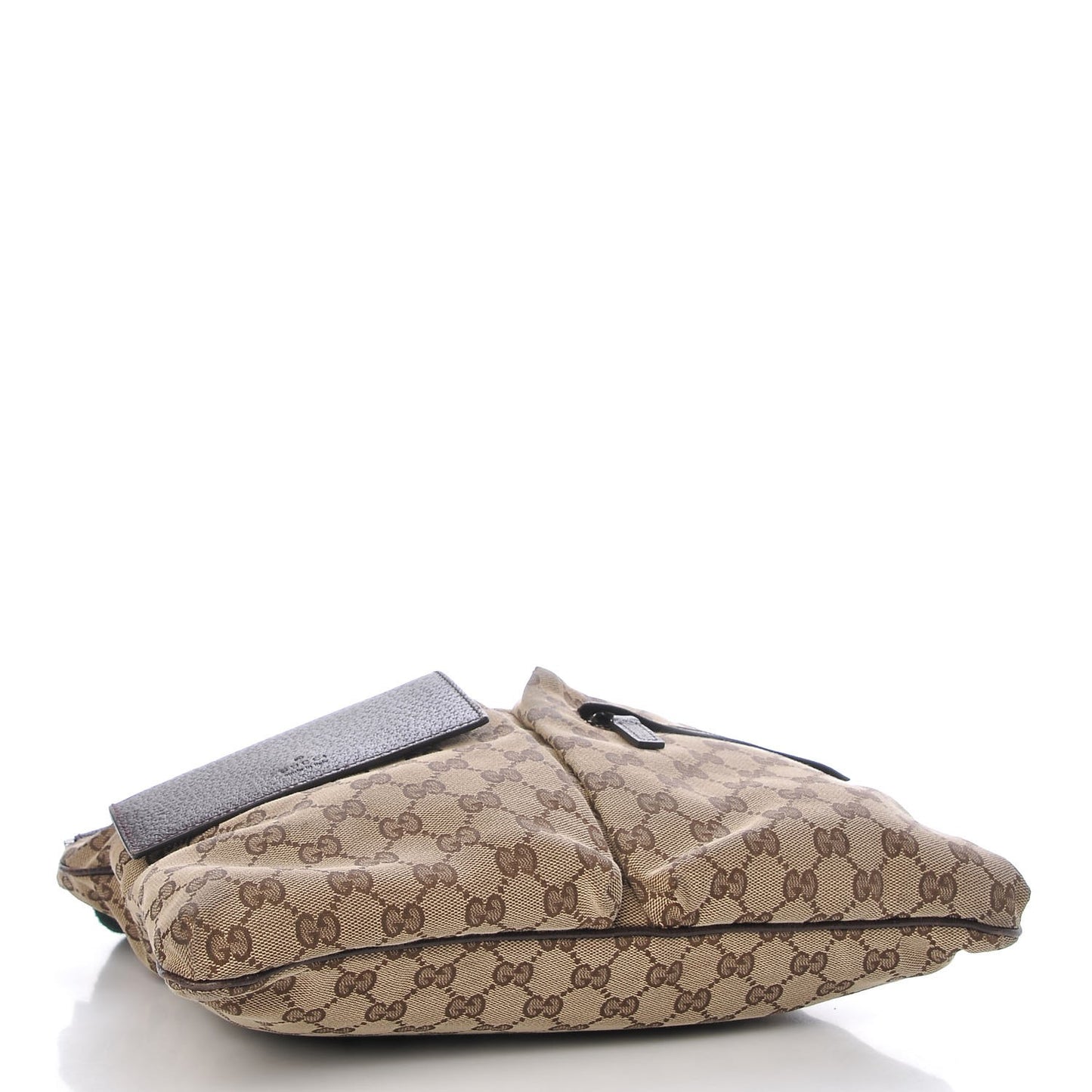 Monogram Web Medium Double Pocket Messenger Bag Dark Brown