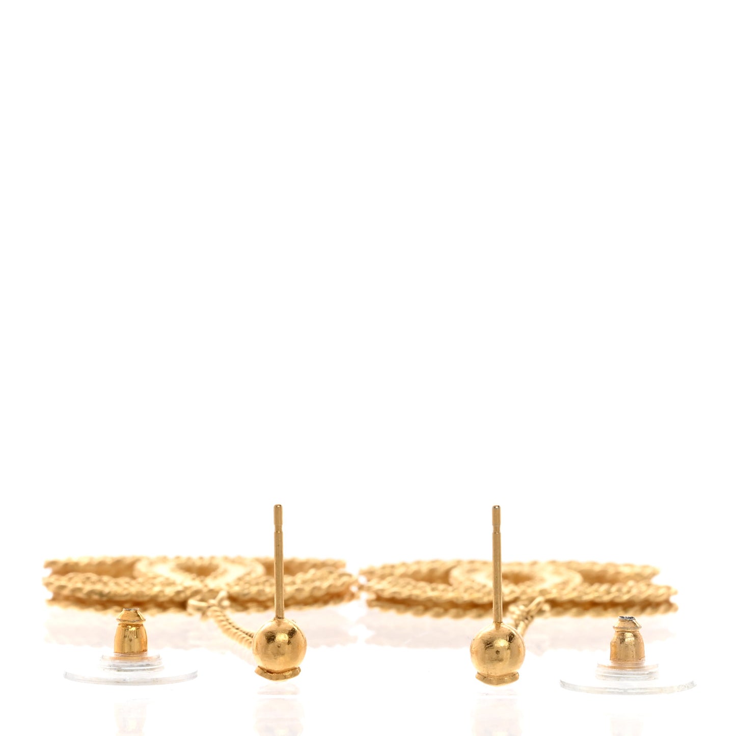 CC Drop Earrings Matte Gold