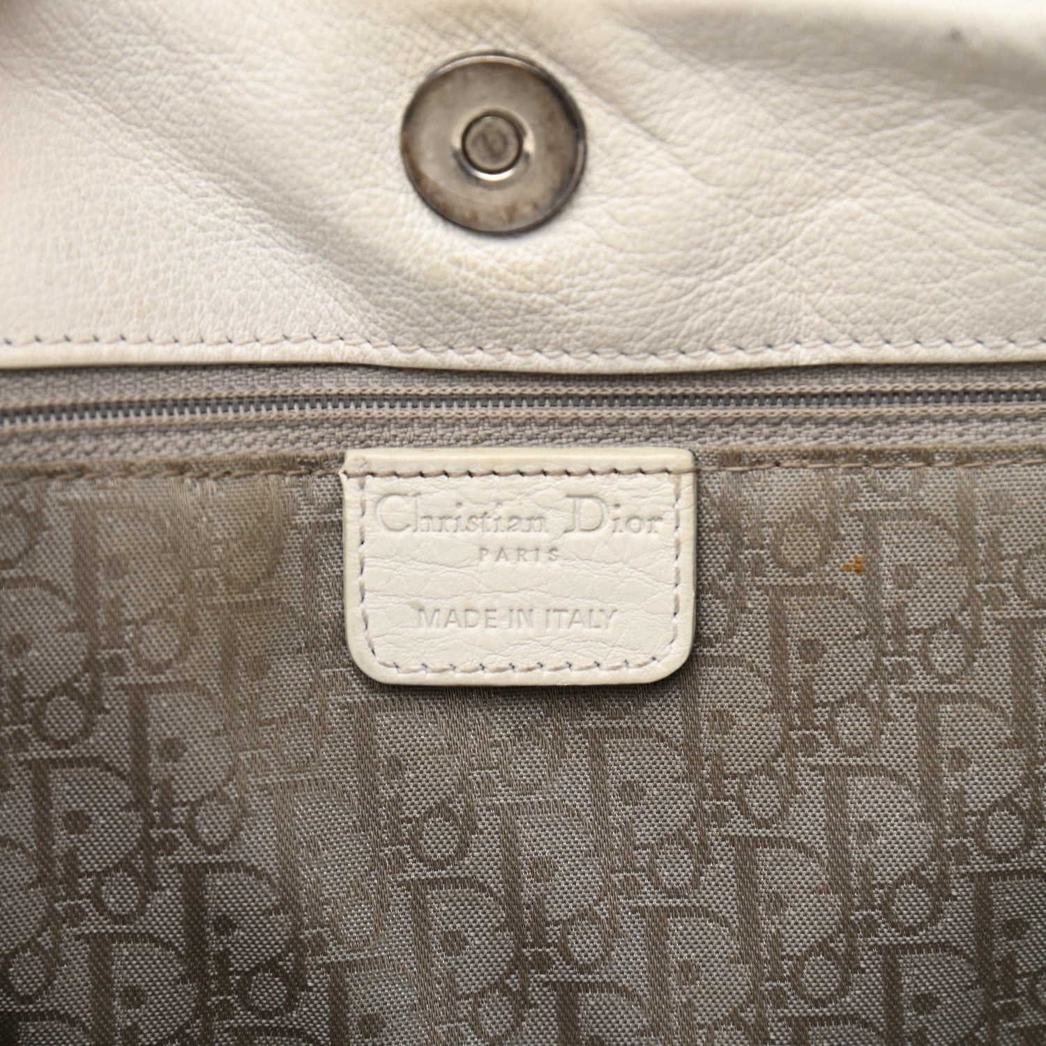 Christian Dior Calfskin Braided Gaucho Double Saddle Bag White 6 of 17
