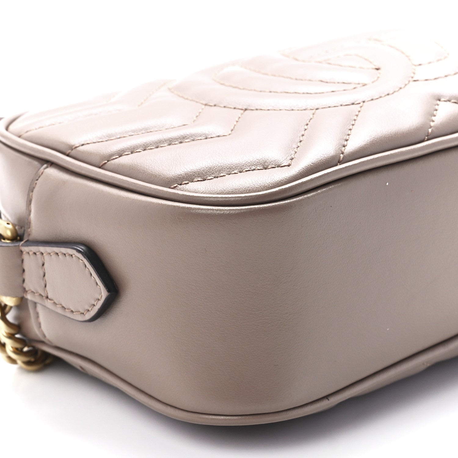 Gucci Calfskin Matelasse Mini GG Marmont Chain Shoulder Bag Porcelain Rose 11 of 12