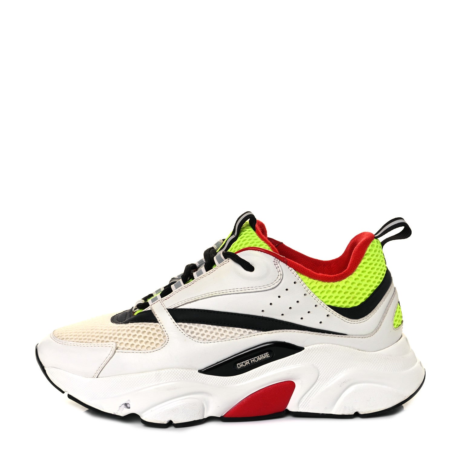 Christian Dior Technical Mesh Calfskin Mens B22 Sneakers 42.5 White Red Green 1 of 9
