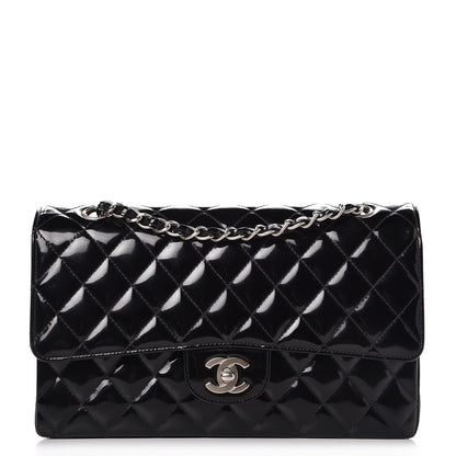 Chanel Patent Quilted Medium Double Flap Black 1 of 9
