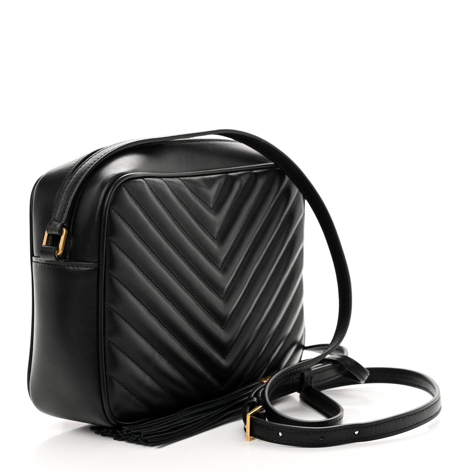 Saint Laurent Calfskin Matelasse Monogram Lou Camera Bag Black 3 of 12